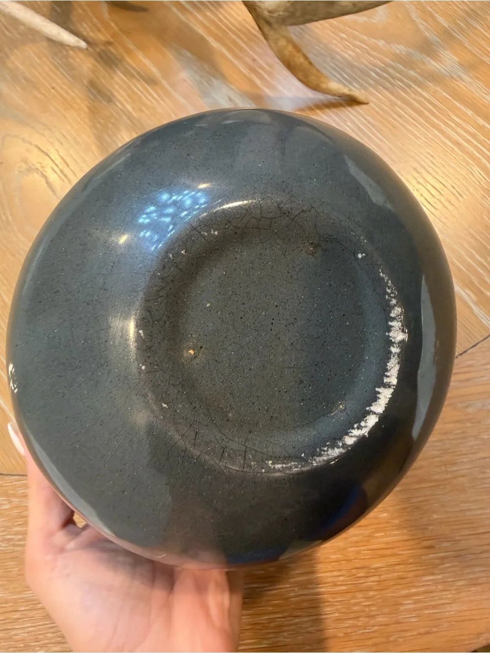Vintage  Pattern: White Clover Charcoal Gray by Harker Bowl